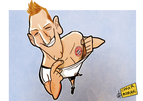Cartoon: Bastian Schweinsteiger (medium) by omomani tagged germany,munich,bayren,schweinsteiger,bastian
