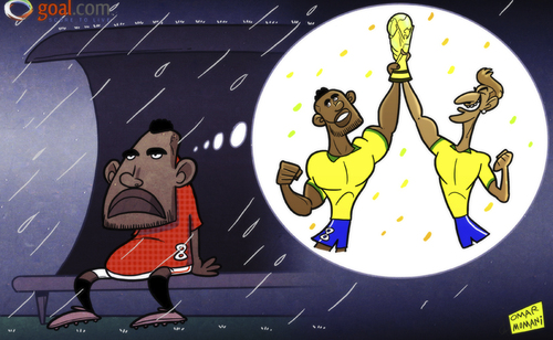 Cartoon: Forlorn Anderson dreaming (medium) by omomani tagged anderson,brazil,manchester,united,neymar,world,cup