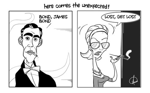 Cartoon: here comes the unexpected (medium) by omomani tagged james,bond,007,sean,connery