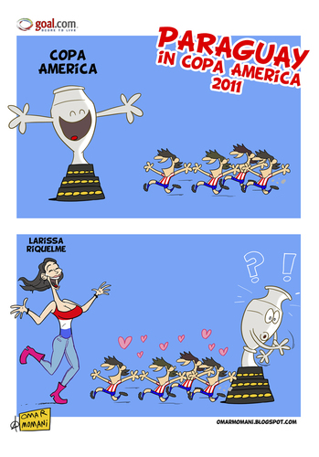 Cartoon: Larissa Riquelme cartoon (medium) by omomani tagged larissa,riquelme,cartoon,paraguay,copa,america,soccer,football,argentina,model