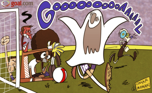 Cartoon: Mata ghost goal spooks Spurs (medium) by omomani tagged benoit,assou,ekotto,carlo,cudicini,chelsea,fa,cup,john,terry,juan,mata,tottenham