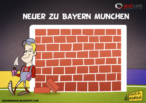 Cartoon: Neuer zu Bayern München (medium) by omomani tagged germany,bundslega,munchen,munich,bayren,neuer