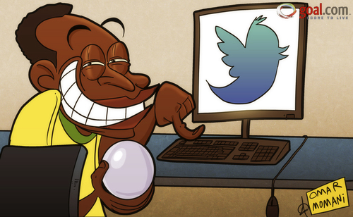 Cartoon: Pele set to unleash his jinx (medium) by omomani tagged brazil,twitter,pele