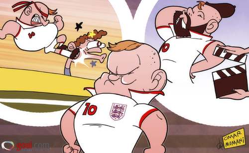 Cartoon: Rooney channels his inner (medium) by omomani tagged cantona,england,rooney