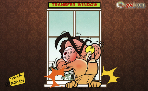 Cartoon: Tevezs transfer struggle (medium) by omomani tagged argentina,england,manchester,city,premier,league,tevez