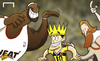 Cartoon: All hail King James! (small) by omomani tagged colombia,james,rodriguez,lebron,world,cup,2014