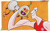 Cartoon: Bayern Munich too strong (small) by omomani tagged arjen,robben,barcelona,bayern,munich,champions,league
