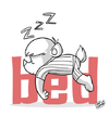 Cartoon: BED (small) by omomani tagged bear,bed,sleep