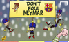 Cartoon: Dont touch Neymar (small) by omomani tagged barcelona,celtic,champions,league,iniesta,neymar,pique,scott,brown,xavi