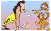 Cartoon: Fred to the lions (small) by omomani tagged fred,brazil