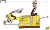 Cartoon: Lewandowski trapped (small) by omomani tagged dortmund,jurgen,klopp,mousetrap,robert,lewandowski