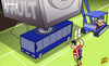 Cartoon: Mourinho parks his bus in Madrid (small) by omomani tagged atletico,madrid,champions,league,chelsea,diego,costa,mourinho