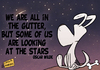 Cartoon: Some are looking at the Stars (small) by omomani tagged oscar,wilde,dog,gutter,stars