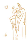 Cartoon: Superman in Orange (small) by omomani tagged superman,dc,comics,orange