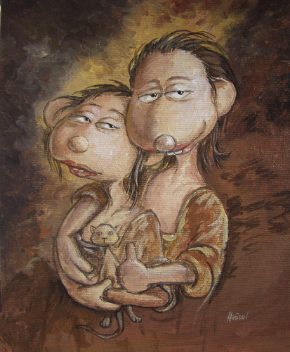Cartoon: Die Siamesischen Zwillinge (medium) by Uschi Heusel tagged ratte,ludwig,zwillinge,rekord,katze,unterleib