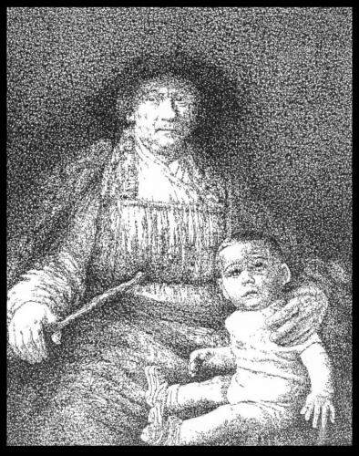 Cartoon: Rembrandt and me portrait (medium) by willemrasingart tagged rembrandt,