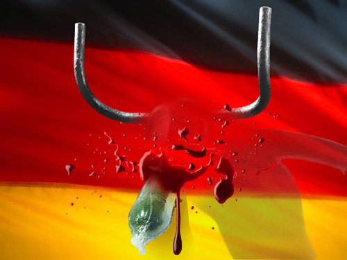 Cartoon: Spanish virus attacks Germany! (medium) by willemrasingart tagged horror