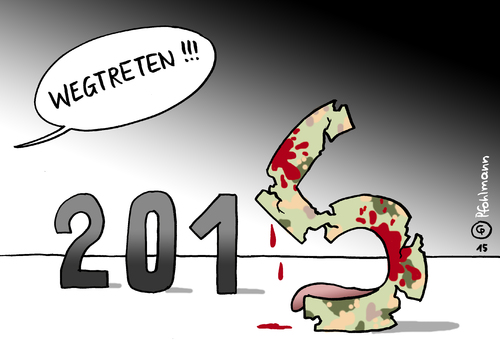 Cartoon: 2015 - wegtreten! (medium) by Pfohlmann tagged karikatur,cartoon,2015,color,farbe,deutschland,silvester,jahreswechsel,global,krieg,wegtreten,militär,terror,blut,opfer,kriege,erschöpfung,neujahr,jahreszahl,karikatur,cartoon,2015,color,farbe,deutschland,silvester,jahreswechsel,global,krieg,wegtreten,militär,terror,blut,opfer,kriege,erschöpfung,neujahr,jahreszahl