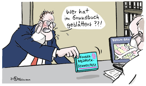 Cartoon: Abdruck-Schnelltest (medium) by Pfohlmann tagged corona,coronavirus,pandemie,covid19,spahn,schnelltest,grundbuch,villa,immobilien,berlin,millionär,gesundheitsminister,gesundheit,krankheit,corona,coronavirus,pandemie,covid19,spahn,schnelltest,grundbuch,villa,immobilien,berlin,millionär,gesundheitsminister,gesundheit,krankheit