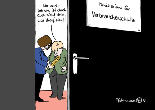 Cartoon: Aigners Inhalt (medium) by Pfohlmann tagged karikatur,cartoon,color,farbe,2013,aigner,verbraucherschutz,kennzeichnung,lasagne,verbraucherschutzministerium,ministerium,merkel,bundeskanzlerin,fleischskandal,pferdefleisch,fleisch,fleischproduktion,lebensmittel,lebensmittelskandal,deklarierung,rindfleisch,fastfood,fertigprodukte,nahrung,nahrungsmittelindustrie,lebensmittelindustrie,inhalt,karikatur,cartoon,color,farbe,2013,aigner,verbraucherschutz,kennzeichnung,lasagne,verbraucherschutzministerium,ministerium,merkel,bundeskanzlerin,fleischskandal,pferdefleisch,fleisch,fleischproduktion,lebensmittel,lebensmittelskandal,deklarierung,rindfleisch,fastfood,fertigprodukte,nahrung,nahrungsmittelindustrie,lebensmittelindustrie,inhalt