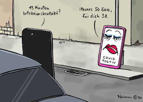 Cartoon: App-Strich (medium) by Pfohlmann tagged 2020,corona,coronavirus,pandemie,app,freier,covid19,covid,oronaapp,strich,prostitution,prostituierte,hure,kontakt,ansteckung,infektion,smartphone,handy,iphone,digitalisierung,2020,corona,coronavirus,pandemie,app,coronaapp,strich,prostitution,prostituierte,hure,kontakt,ansteckung,infektion,smartphone,handy,iphone,digitalisierung