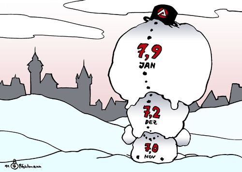 Cartoon: Arbeitlosenschneemann (medium) by Pfohlmann tagged arbeitslosigkeit,arbeitslos,arbeitslosenzahlen,arbeitslosenstatistik,deutschland,schneemann,schnee,winter,nürnberg,arbeitslosigkeit,arbeitslos,arbeitslosenzahlen,arbeit,job