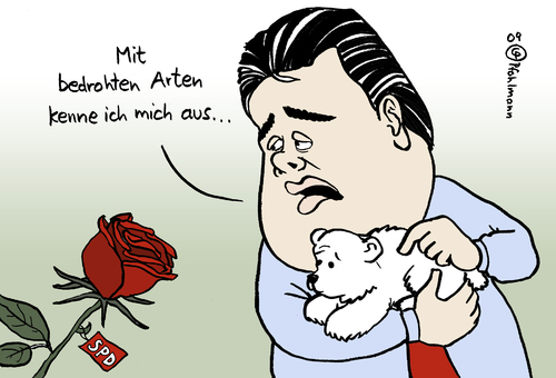 Cartoon: Artenschutz (medium) by Pfohlmann tagged gabriel,spd,vorsitz,vorsitzender,bundestagswahl,artenschutz,eisbär,rose,sigmar gabriel,spd,vorsitz,vorsitzender,bundestagswahl,artenschutz,eisbär,rose,sigmar,gabriel