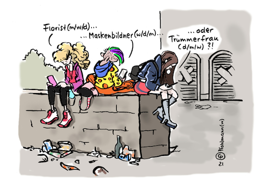 Cartoon: Azubis 2021 (medium) by Pfohlmann tagged ausbildung,corona,pandemie,mädchen,schülerinnen,azubis,beruf,berufe,maskenbildnerin,floristin,trümmerfrau,coronakrise,jugend,jugendliche,teenager,wirtschaft,ausbildungsplatz,ausbildungsplätze,lehrstelle,ausbildung,corona,pandemie,mädchen,schülerinnen,azubis,beruf,berufe,maskenbildnerin,floristin,trümmerfrau,coronakrise,jugend,jugendliche,teenager,wirtschaft,ausbildungsplatz,ausbildungsplätze,lehrstelle