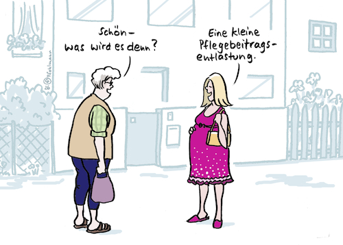 Cartoon: Babys Beitrag (medium) by Pfohlmann tagged baby,schwangerschaft,eltern,pflegeversicherung,pflegebeitrag,kinderlos,beitragserhöhung,pflegereform,mutter,nachbarschaft,familie,neugier,geschlecht,altersvorsorge,baby,schwangerschaft,eltern,pflegeversicherung,pflegebeitrag,kinderlos,beitragserhöhung,pflegereform,mutter,nachbarschaft,familie,neugier,geschlecht,altersvorsorge