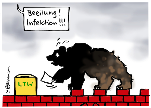 Cartoon: Bäreninfektion (medium) by Pfohlmann tagged sachsen,anhalt,wahl,wahlen,landtagswahl,afd,cdu,bär,wappen,infektion,rechts,rechtsextrem,rechtsextremismus,sachsen,anhalt,wahl,wahlen,landtagswahl,afd,cdu,bär,wappen,infektion,rechts,rechtsextrem,rechtsextremismus