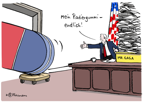 Cartoon: Bidens Radiergummi (medium) by Pfohlmann tagged usa,biden,präsident,trump,gaga,vorgänger,dekret,radierer,radiergummi,usa,biden,präsident,trump,gaga,vorgänger,dekret,radierer,radiergummi