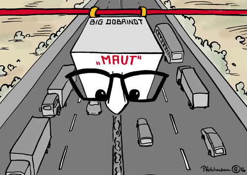 Cartoon: Big Dobrindt (medium) by Pfohlmann tagged karikatur,cartoon,2016,color,farbe,deutschland,maut,pkw,big,dobrindt,überwachung,daten,data,speicherung,verkehrsteilnehmer,autofahrer,fahrten,verkehrsminister,digital,privatsphäre,autobahn,karikatur,cartoon,2016,color,farbe,deutschland,maut,pkw,big,dobrindt,überwachung,daten,data,speicherung,verkehrsteilnehmer,autofahrer,fahrten,verkehrsminister,digital,privatsphäre,autobahn