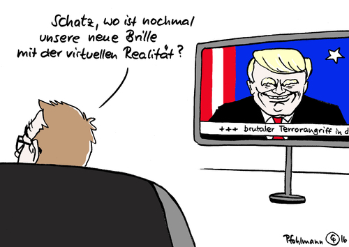 Cartoon: Bitte die Brille (medium) by Pfohlmann tagged karikatur,cartoon,2016,color,usa,global,welt,trump,nominierung,präsidentschaftswahlen,präsidenschaftskandidat,kandidat,kandidatur,wahlen,republikaner,parteitag,sieger,gewinner,virtuelle,brille,virtuell,flucht,realität,tv,fernsehen,karikatur,cartoon,2016,color,usa,global,welt,trump,nominierung,präsidentschaftswahlen,präsidenschaftskandidat,kandidat,kandidatur,wahlen,republikaner,parteitag,sieger,gewinner,virtuelle,brille,virtuell,flucht,realität,tv,fernsehen