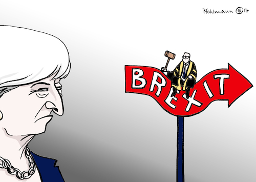 Cartoon: Brexit-Delle (medium) by Pfohlmann tagged karikatur,cartoon,2017,color,farbe,eu,brexit,großbritannien,may,oberster,gerichtshof,urteil,parlament,zustimmung,umweg,schild,referendum,demokratie,karikatur,cartoon,2017,color,farbe,eu,brexit,großbritannien,may,oberster,gerichtshof,urteil,parlament,zustimmung,umweg,schild,referendum,demokratie