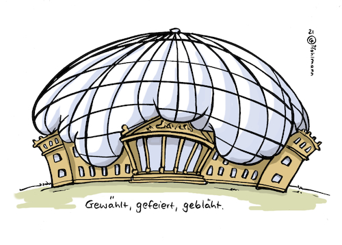 Cartoon: Bundestag 3G (medium) by Pfohlmann tagged bundestag,bundestagswahl,reichstag,kuppel,3g,parlament,abgeordnete,überhangmandate,wahlreform,wahl,blähung,gesundheit,pandemie,corona,bundestag,bundestagswahl,reichstag,kuppel,3g,parlament,abgeordnete,überhangmandate,wahlreform,wahl,blähung,gesundheit,pandemie,corona