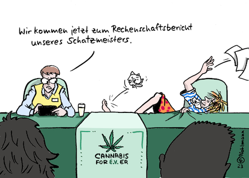 Cartoon: Cannabis-Verein (medium) by Pfohlmann tagged cannabis,hanf,freigabe,kiffen,kiffer,verein,vereinsmeierei,schatzmeister,kassenwart,vorsitzende,vorstand,vereinsvorstand,sitzung,vereinssitzung,jahresbericht,rechenschaftsbericht,kassenbericht,satzung,vereinssatzung,ev,cannabis,hanf,freigabe,kiffen,kiffer,verein,vereinsmeierei,schatzmeister,kassenwart,vorsitzende,vorstand,vereinsvorstand,sitzung,vereinssitzung,jahresbericht,rechenschaftsbericht,kassenbericht,satzung,vereinssatzung,ev