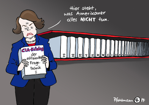 Cartoon: CIA-Katalog (medium) by Pfohlmann tagged karikatur,cartoon,color,farbe,2014,usa,cia,foltermethoden,bericht,verhöre,waterbording,folter,geheimdienst,katalog,amerikaner,werte,feinstein,senatorin,gefängnisse,terrorismus,bekämpfung,antiterrorkampf,karikatur,cartoon,color,farbe,2014,usa,cia,foltermethoden,bericht,verhöre,waterbording,folter,geheimdienst,katalog,amerikaner,werte,feinstein,senatorin,gefängnisse,terrorismus,bekämpfung,antiterrorkampf