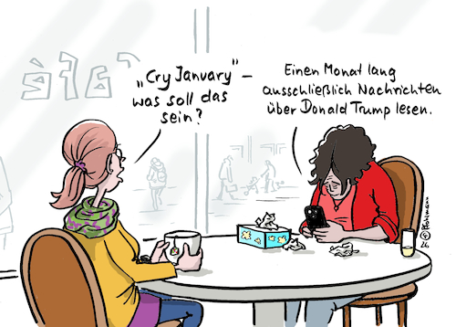 Cartoon: Cry January (medium) by Pfohlmann tagged dry,cry,january,januar,monat,challenge,fasten,alkohol,trinken,nachrichten,donald,trump,verzicht,konsum,gesundheit,weinen,trauerspiel,grönland,venezuela,usa,zölle,cafe,alkoholfrei,dry,cry,january,januar,monat,challenge,fasten,alkohol,trinken,nachrichten,donald,trump,verzicht,konsum,gesundheit,weinen,trauerspiel,grönland,venezuela,usa,zölle,cafe,alkoholfrei