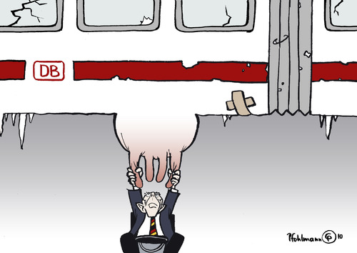 Cartoon: DB melken (medium) by Pfohlmann tagged db,deutsche,bahn,schäuble,finanzminister,dividende,börsengang,chaos,winter,verkehr,melken,kuh,melkkuh,db,deutsche bahn,finanzminister,börsengang,chaos,winter,verkehr,melken,kuh,melkkuh,deutsche,bahn