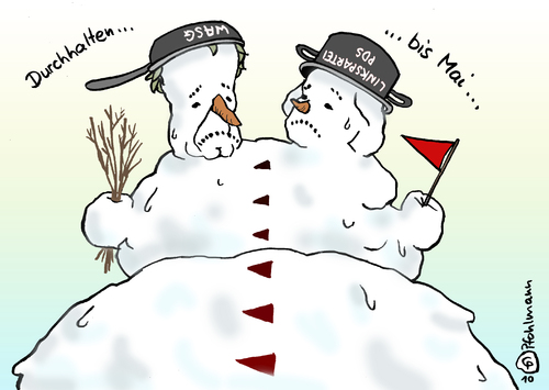 Cartoon: Doppelspitze (medium) by Pfohlmann tagged linke,linkspartei,doppelspitze,vorsitz,vorstand,ernst,lötzsch,fusion,parteitag,mai,schneemann,winter,linke,linkspartei,doppelspitze,vorsitz,vorstand,ernst,lötzsch,fusion,parteitag,mai,schneemann,winter