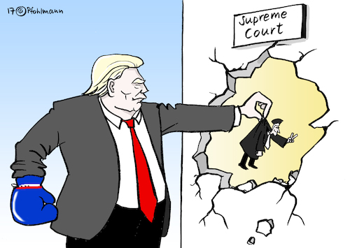 Cartoon: Durchgeboxt (medium) by Pfohlmann tagged karikatur,cartoon,2017,color,farbe,usa,trump,präsident,supreme,court,oberster,gerichtshof,verfassungsgericht,richter,boxen,durchgeboxt,neil,gorsuch,republikaner,konservativ,lebenszeit,karikatur,cartoon,2017,color,farbe,usa,trump,präsident,surpreme,court,oberster,gerichtshof,verfassungsgericht,richter,boxen,durchgeboxt,neil,gorsuch,republikaner,konservativ,lebenszeit