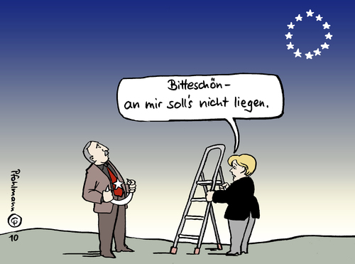 Cartoon: EU-Leiter (medium) by Pfohlmann tagged türkei,deutschland,eu,europa,beitritt,beitrittsverhandlungen,merkel,bundeskanzlerin,erdogan,stern,türkei,deutschland,eu,europa,beitritt,beitrittsverhandlungen,angela merkel,bundeskanzlerin,erdogan,stern,angela,merkel