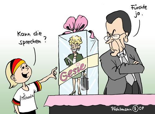 Cartoon: Gesie-Puppe (medium) by Pfohlmann tagged barbie,puppe,gesine,schwan,bundespräsidentin,kandidatin,bundespräsidentenwahl,spd,franz,müntefering,cartoon,cartoons,barbie,puppe,gesine schwan,franz müntefering,spd,bundespräsidentenwahl,kandidatin,bundespräsidentin,kandidaten,wahl,wahlen,regierung,deutschland,bundesregierung,gesine,schwan,franz,müntefering