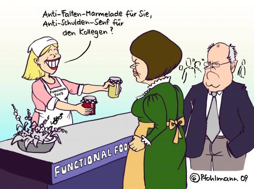 Cartoon: Grüne Woche (medium) by Pfohlmann tagged grüne,woche,berlin,ilse,aigner,landwirtschaftsministerin,kostprobe,messe,ausstellung,functional,food,peer,steinbrück,finanzminister,grüne woche,berlin,ilse aigner,landwirtschaftsministerin,landwirtschaft,wirtschaft,kostprobe,messe,ausstellung,peer steinbrück,finanzminister,marmelade,schulden,geld,finanzen,grüne,woche,ilse,aigner,peer,steinbrück