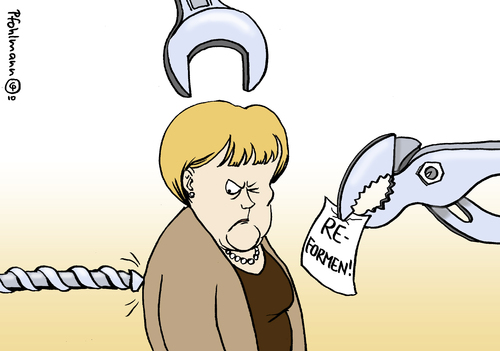 Cartoon: Handwerk-Kritik an Merkel (medium) by Pfohlmann tagged handwerk,werkzeug,merkel,bundeskanzlerin,bohrer,schraubenschlüssel,rohrzange,zange,kritik,reformen,regierung,koalition,schwarz,gelb,handwerk,werkzeug,merkel,bundeskanzlerin,bohrer,schraubenschlüssel,rohrzange,zange,kritik,reformen,regierung,koalition,schwarz,gelb