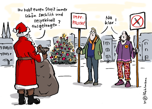 Cartoon: Impfstreit Nikolaus (medium) by Pfohlmann tagged nikolaus,weihnachten,kinder,familie,benehmen,streit,konflikt,impfen,impfung,impfpflicht,impfgegner,corona,coronavirus,pandemie,brav,argumente,spaltung,nikolaus,weihnachten,kinder,familie,benehmen,streit,konflikt,impfen,impfung,impfpflicht,impfgegner,corona,coronavirus,pandemie,brav,argumente,spaltung