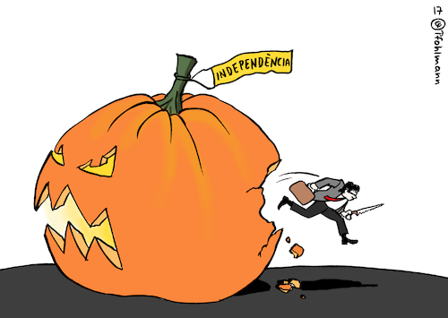 Cartoon: Katalonien Halloween (medium) by Pfohlmann tagged karikatur,cartoon,color,farbe,2017,spanien,katalonien,halloween,kürbis,horror,belgien,flucht,puigdemont,hinterausgang,referendum,volksabstimmung,entmachtung,regierung,rajoy,regionalregierung,verfassung,unabhängigkeit,sezession,independencia,abspaltung,verfassungsbruch,europa,eu,brüssel,karikatur,cartoon,color,farbe,2017,spanien,katalonien,halloween,kürbis,horror,belgien,flucht,puigdemont,hinterausgang,referendum,volksabstimmung,entmachtung,regierung,rajoy,regionalregierung,verfassung,unabhängigkeit,sezession,independencia,abspaltung,verfassungsbruch,europa,eu,brüssel