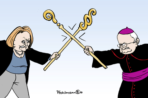 Cartoon: Kirche vs. Justiz (medium) by Pfohlmann tagged missbrauch,sexueller,katholisch,kirche,katholik,bischof,bischofsstab,erzbischof,zollitsch,justizministerin,leutheusser,schnarrenberger,fdp,skandal,missbrauch,sexueller missbrauch,mißbrauch,kirche,religion,katholisch kirche,bischof,bischofsstab,erzbischof,zollitsch,justizministerin,schnarrenberger,leutheusser,sexueller,katholisch