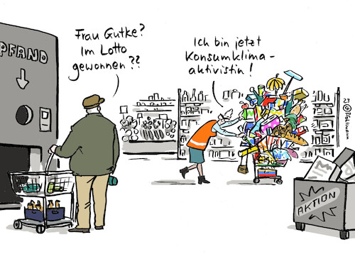 Cartoon: Konsumklima-Aktivistin (medium) by Pfohlmann tagged konsum,konsumklima,einkaufen,rentner,senioren,armut,altersarmut,supermarkt,verbraucher,einkauf,kaufverhalten,sparen,sparsam,wirtschaft,konsumklimaindex,inflation,geld,finanzen,klimaaktivisten,aktivistin,aktivismus,klimakleber,kapitalismus,konsum,konsumklima,einkaufen,rentner,senioren,armut,altersarmut,supermarkt,verbraucher,einkauf,kaufverhalten,sparen,sparsam,wirtschaft,konsumklimaindex,inflation,geld,finanzen,klimaaktivisten,aktivistin,aktivismus,klimakleber,kapitalismus