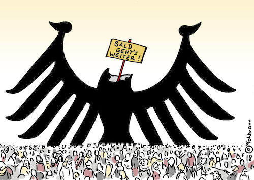 Cartoon: Kopflos (medium) by Pfohlmann tagged karikatur,cartoon,color,farbe,2018,deutschland,sondierungsgespräche,bundesadler,kopf,kopflos,adler,bevölkerung,bürgerinnen,bürger,bundestagswahl,cdu,csu,union,spd,groko,große,koalition,regierungsbildung,karikatur,cartoon,color,farbe,2018,deutschland,sondierungsgespräche,bundesadler,kopf,kopflos,adler,bevölkerung,bürgerinnen,bürger,bundestagswahl,cdu,csu,union,spd,groko,große,koalition,regierungsbildung